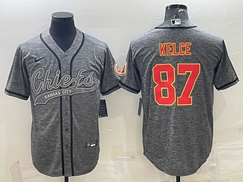 Men Kansas City Chiefs #87 Kelce Grey hemp ash 2022 Nike Co branded NFL Jersey->indianapolis colts->NFL Jersey